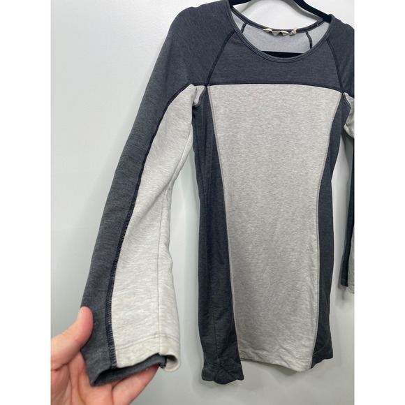 Athleta Colorblock Long Sleeve Shirt Dress Heather Gray Light Gray Bodycon XS - Picture 6 of 15